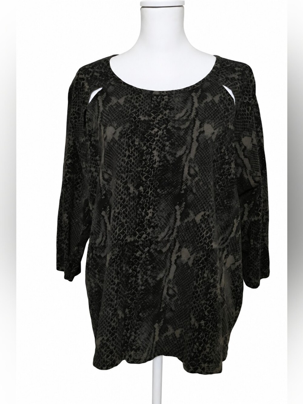 Rafaella Black and Green Patterned Blouse